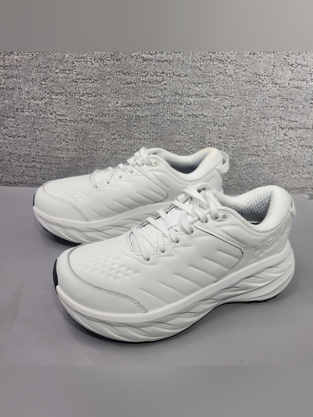 Hoka One One Bondi SR Wide Women's US 6.5D White Leather Running Sneakers - Picture 9 of 10